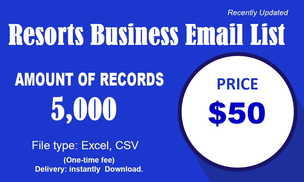 Resorts Business Email List