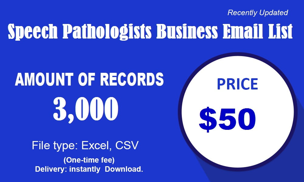 Speech Pathologists Business Email List
