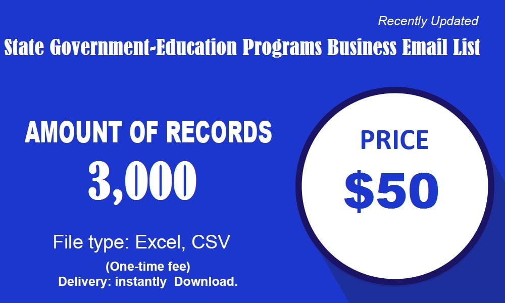 State Government Education Programs Business Email List