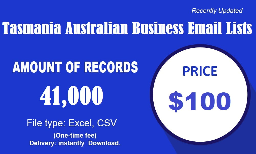 Tasmania 호주 비즈니스 이메일 목록