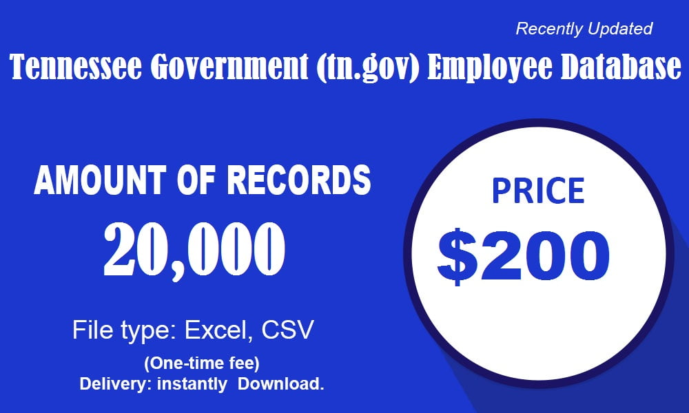 Tennessee Government (tn.gov) medarbejderdatabase