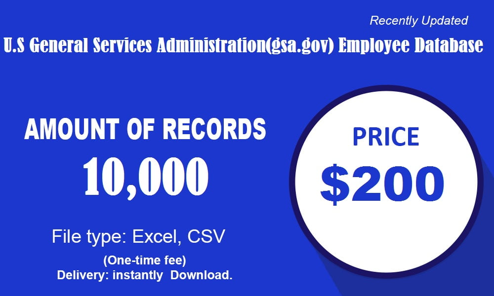 Base de données des employés de la US General Services Administration (gsa.gov)