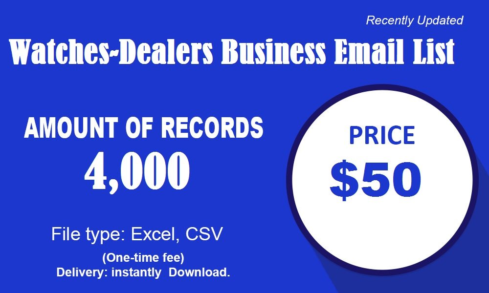 Watches Dealers Business Email List