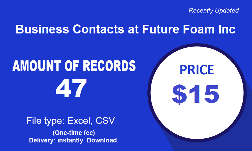 Kontaktet e biznesit në Future Foam Inc