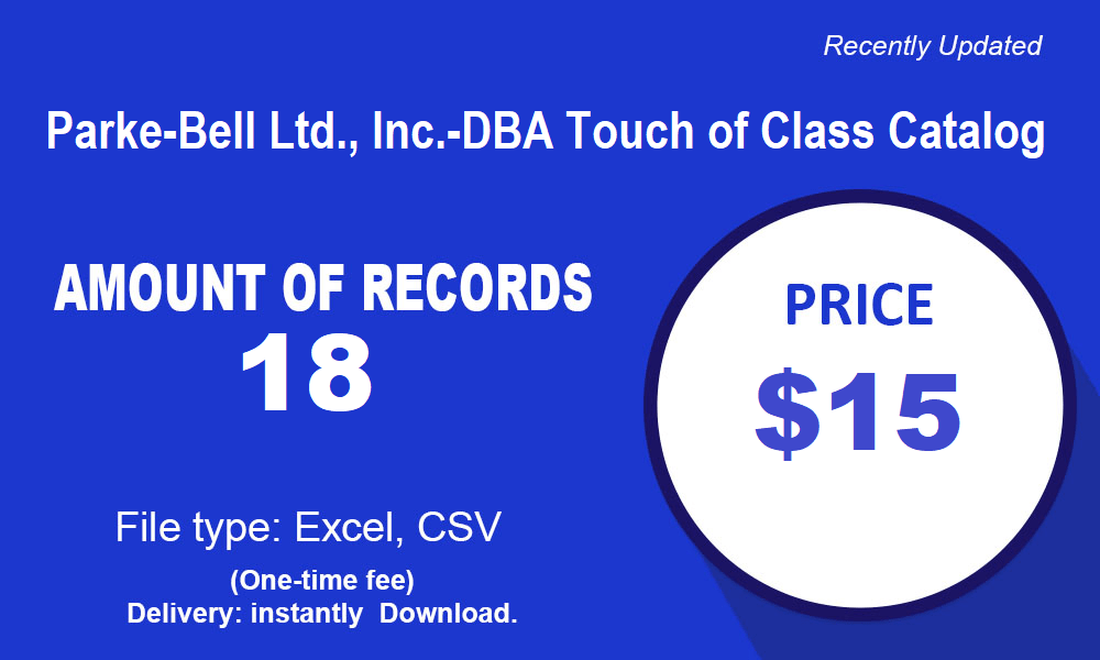 Parke-Bell Ltd., Inc-Catàleg DBA Touch de classes