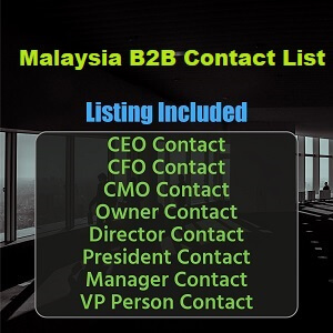 Elenco di posta elettronica aziendale della Malesia
