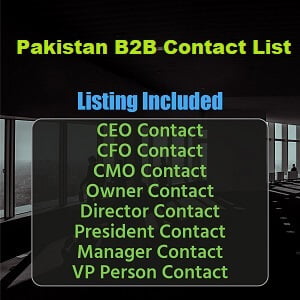 Liste de courrier électronique des entreprises au Pakistan