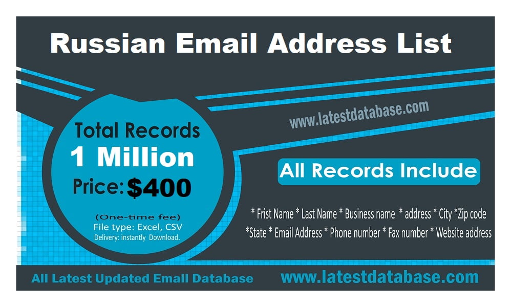 Lista de direcciones de correo electrónico rusas