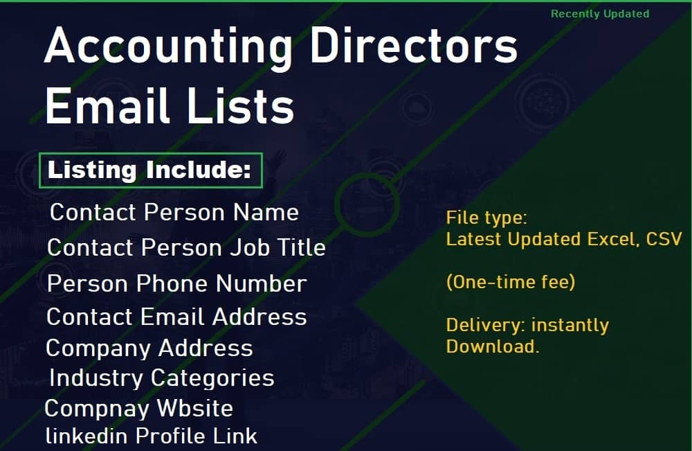 E-mailové seznamy účetních ředitelů