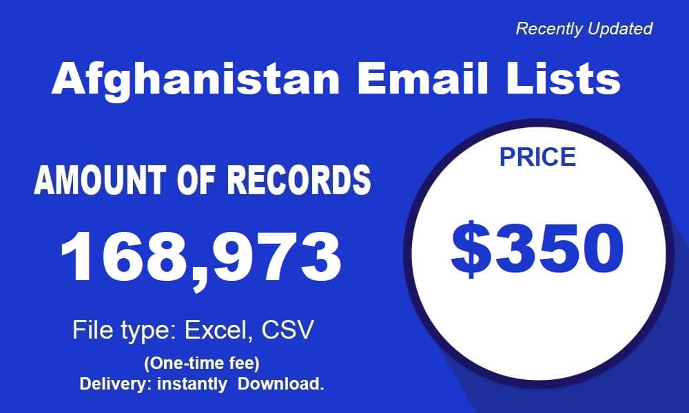 قائمة البريد الإلكتروني في أفغانستان