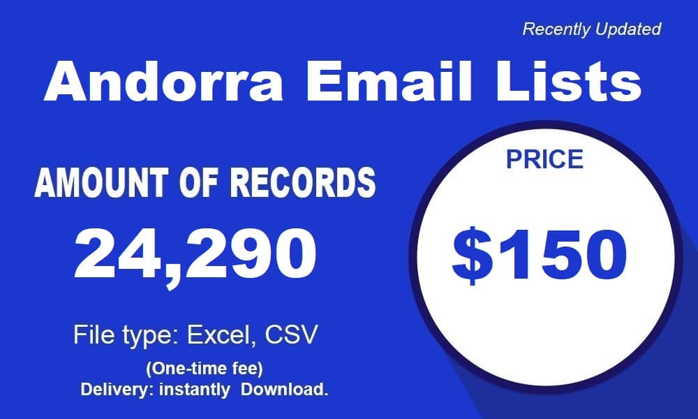 Lista de E-mail de Andorra