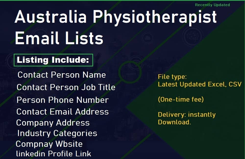 Austrālijas fizioterapeita e-pasta saraksti