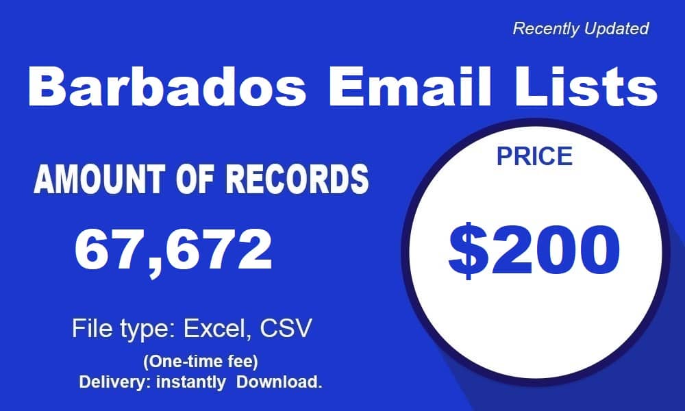 Lista de e-mail de Barbados