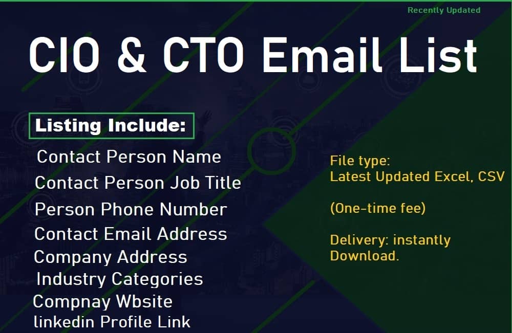 CIO和CTO电子邮件列表