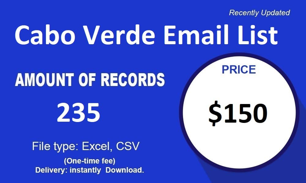 Lista de e-mail Cabo Verde