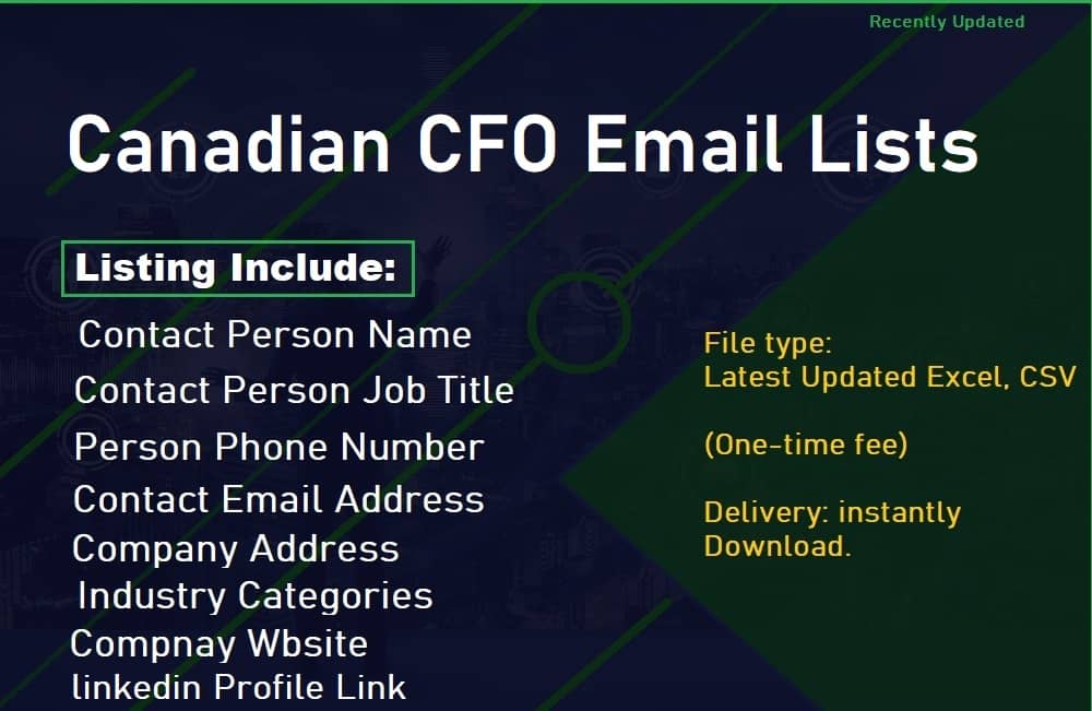 加拿大首席財務官電子郵件列表