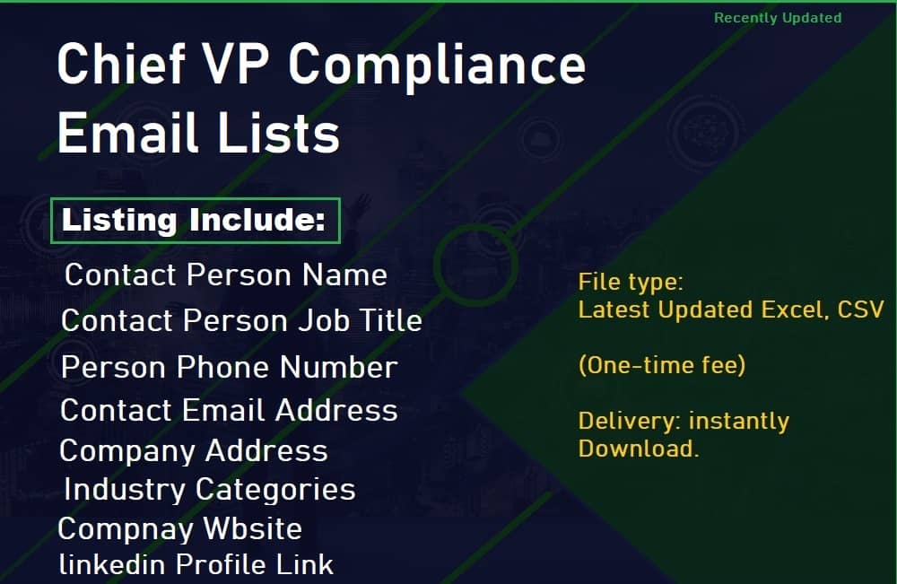 Chief VP Compliance Email Lists