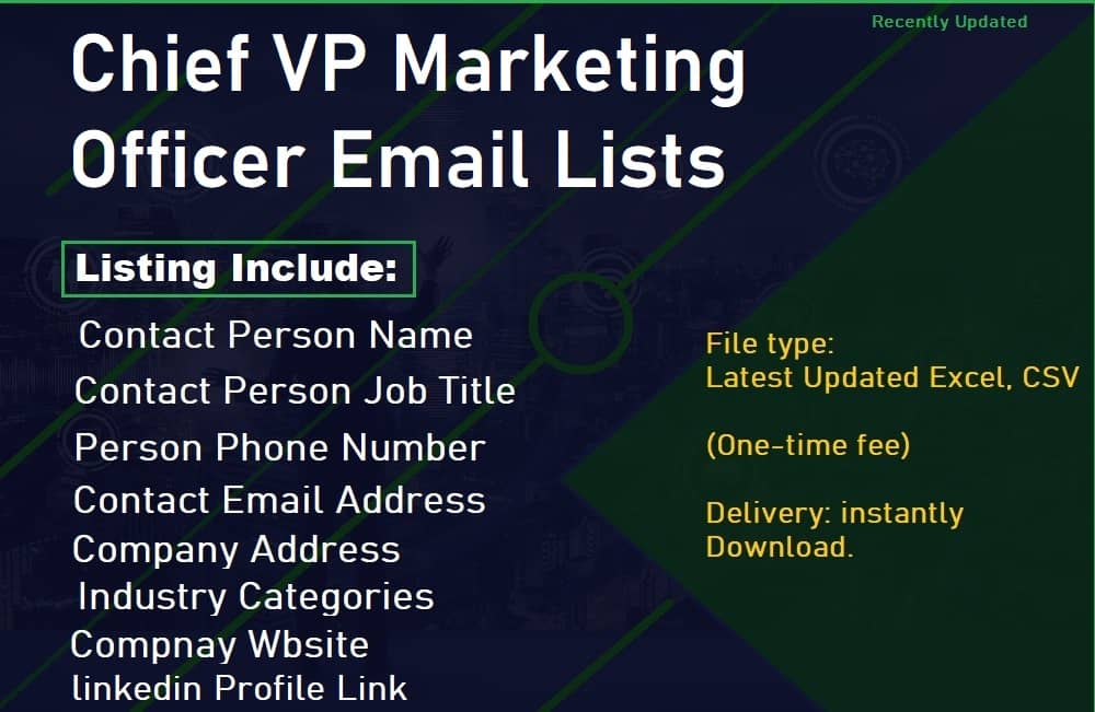 Chief VP Marketing Officer Email Lists