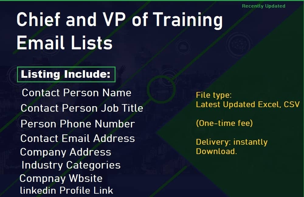 Chief and VP of Training Email Lists