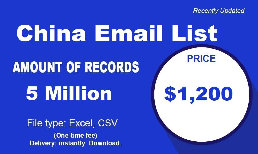 中國電子郵件列表