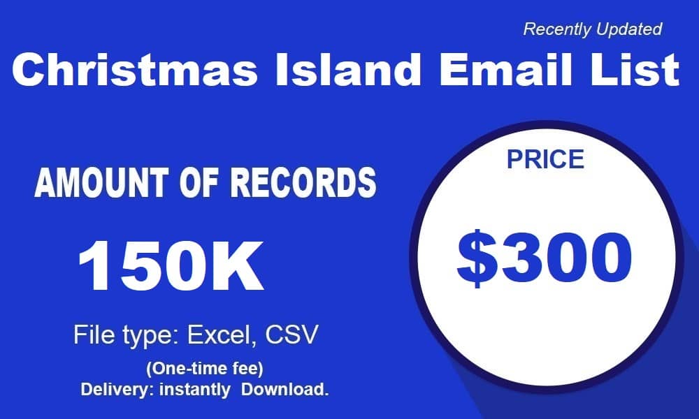 Seznam e-mailů vánočního ostrova