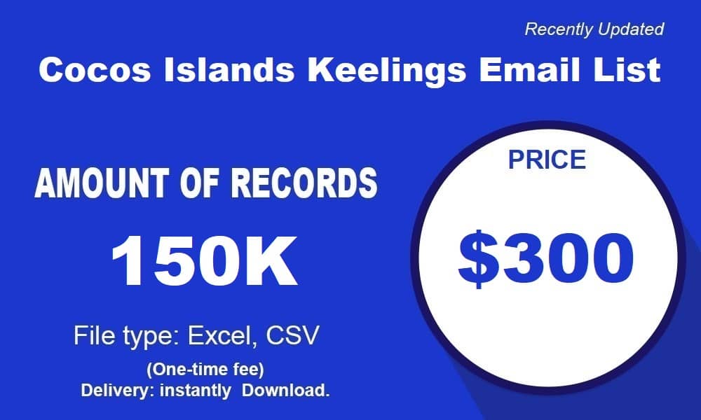 รายชื่ออีเมล Keelings Islands ของ Cocos Islands