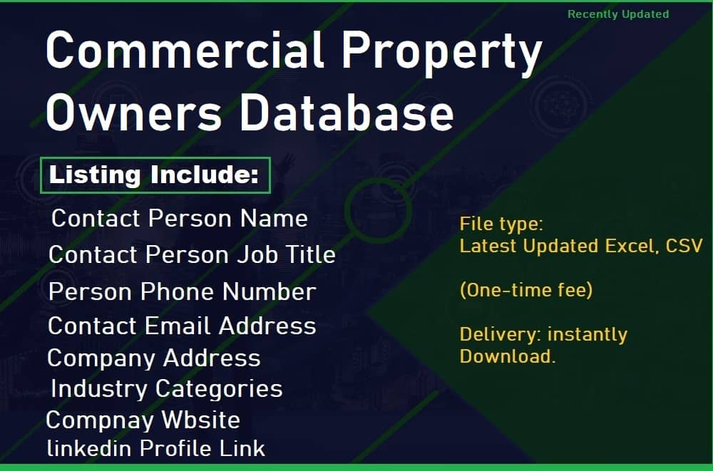 Base de données des propriétaires d'immeubles commerciaux