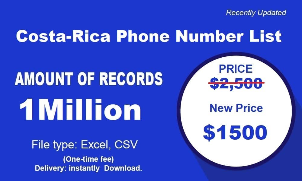 Costa Rica Telefonnummernliste
