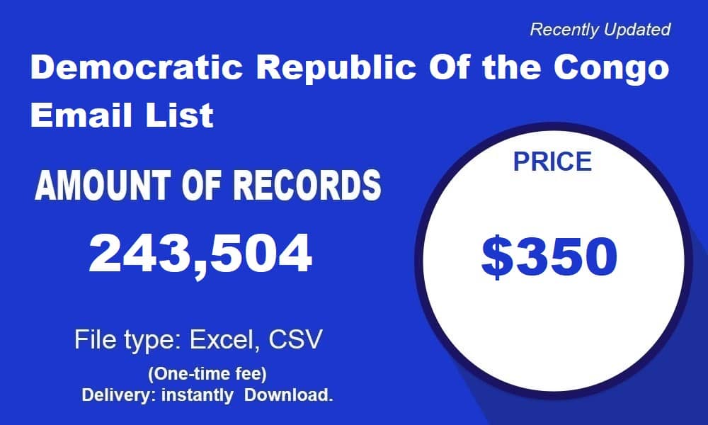 جمهورية الكونغو الديمقراطية قائمة البريد الإلكتروني