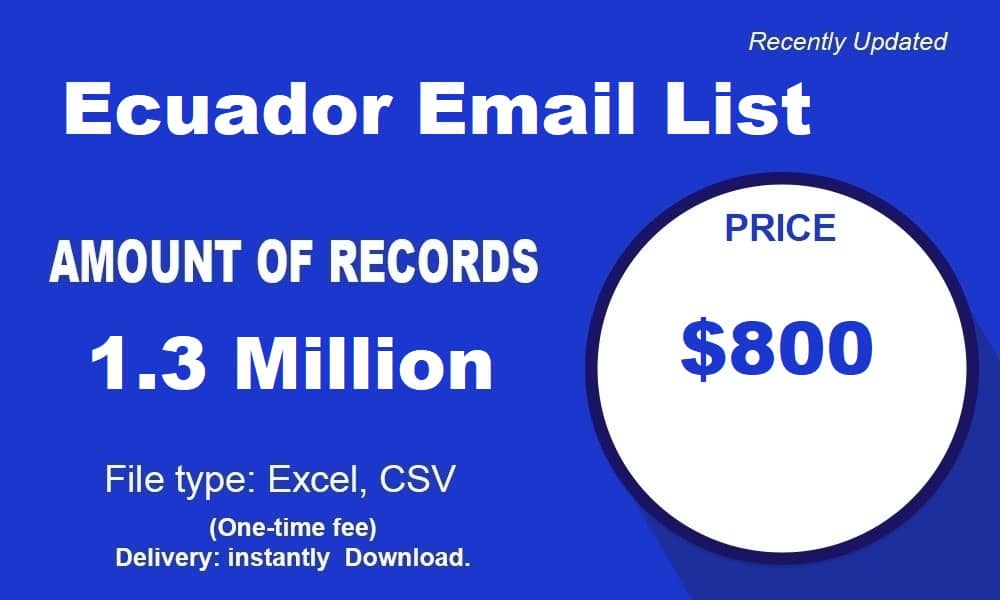 Lista de Email de Ecuador