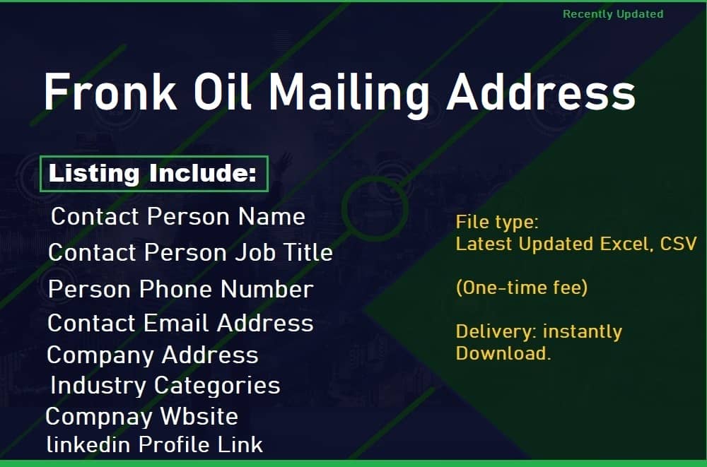 Fronk Oil poštanska adresa