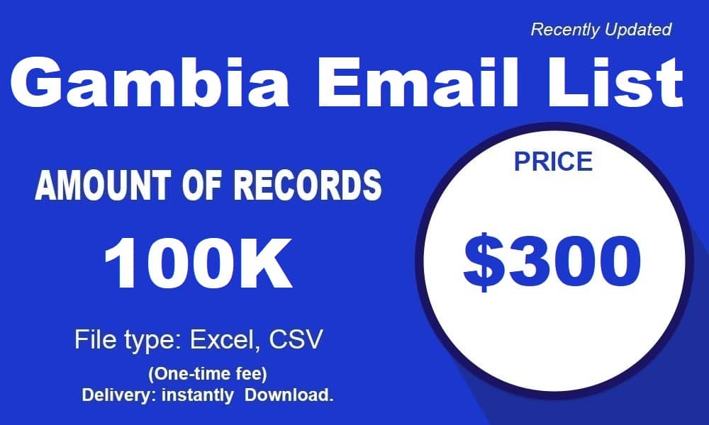 Seznam e-mailů v Gambie