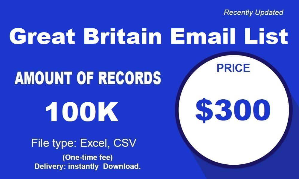 Seznam e-mailů ve Velké Británii