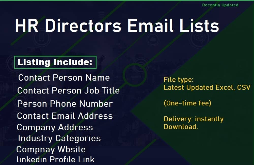Listas de correo electrónico de directores de recursos humanos