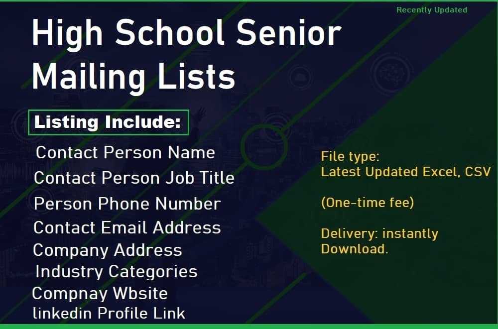 High School Senior Mailing Lists