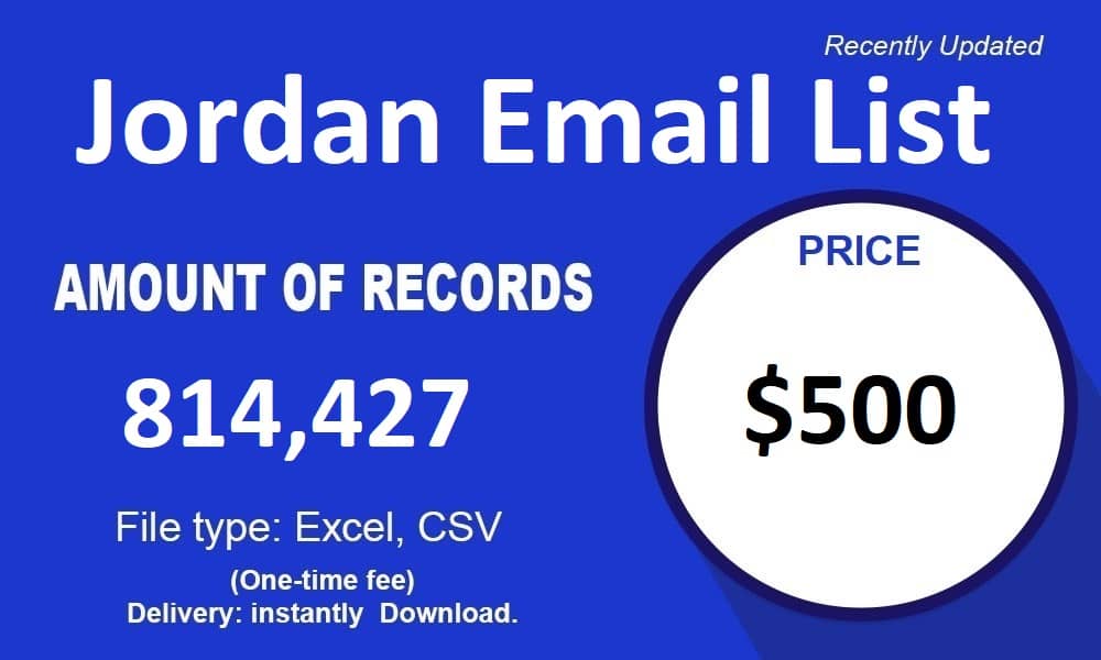 Jordanische E-Mail-Liste