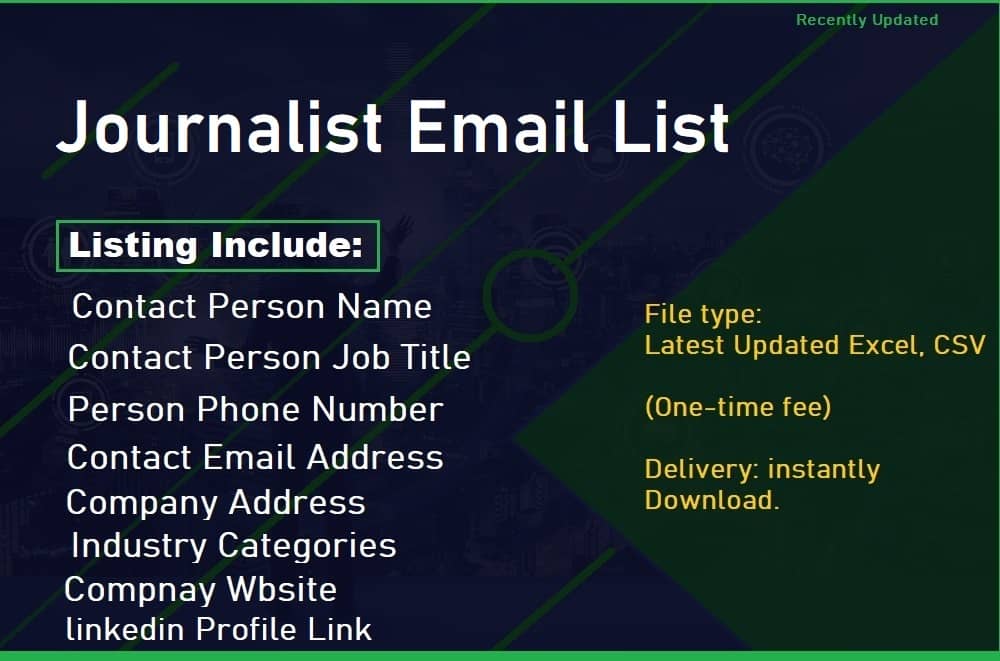 Lista email dei giornalisti