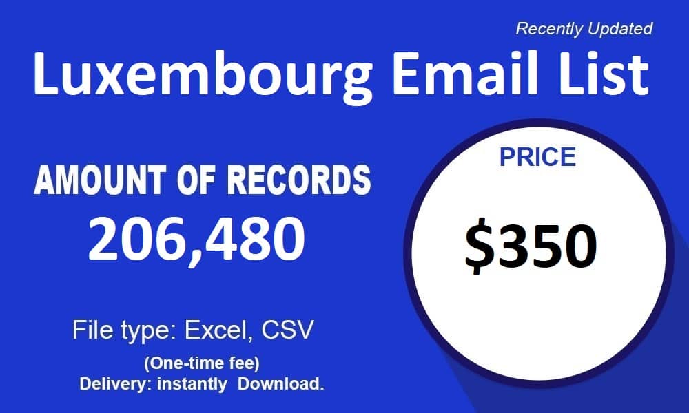 Lista de Email de Luxemburgo