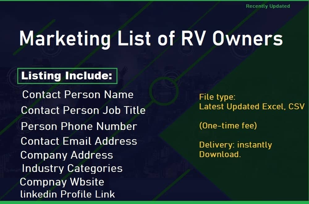 Marketing List of RV Owners