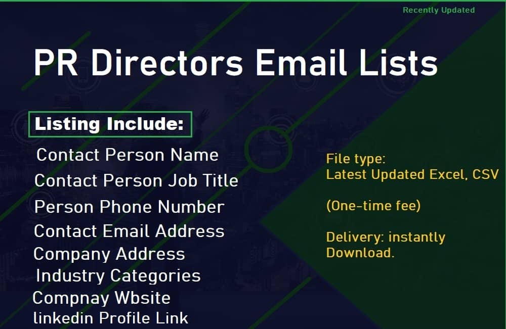 PR Directors Email Lists