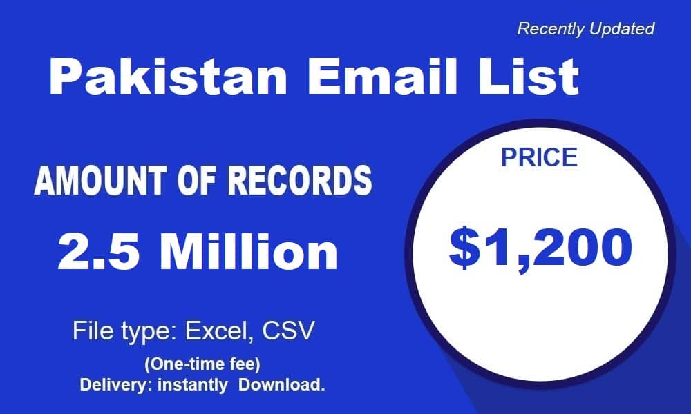 巴基斯坦电子邮件清单
