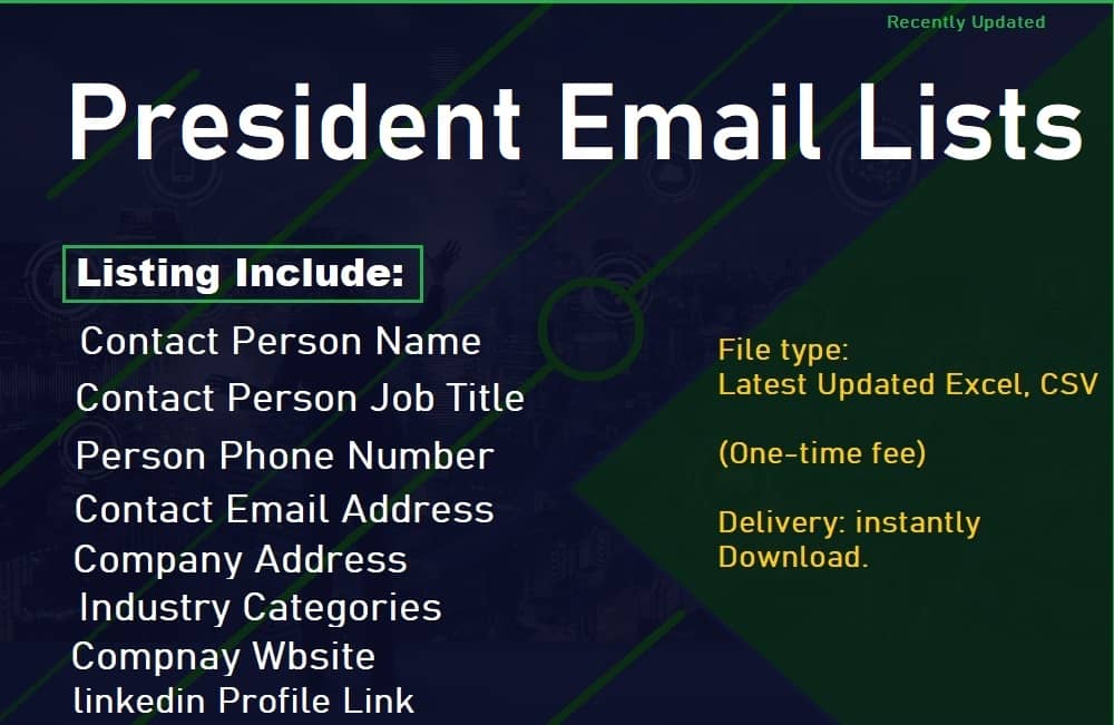Listas de Email do Presidente