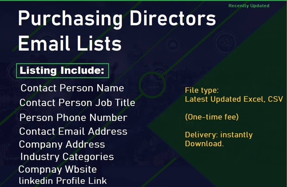 Списки електронної пошти директорів із купівлі