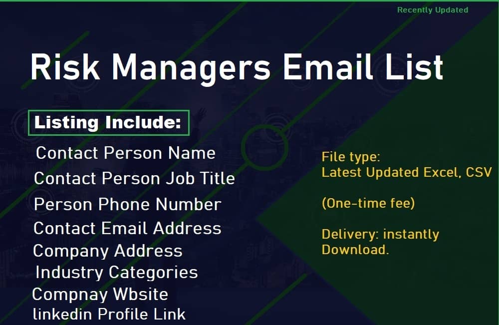 Seznam e-mailů pro manažery rizik