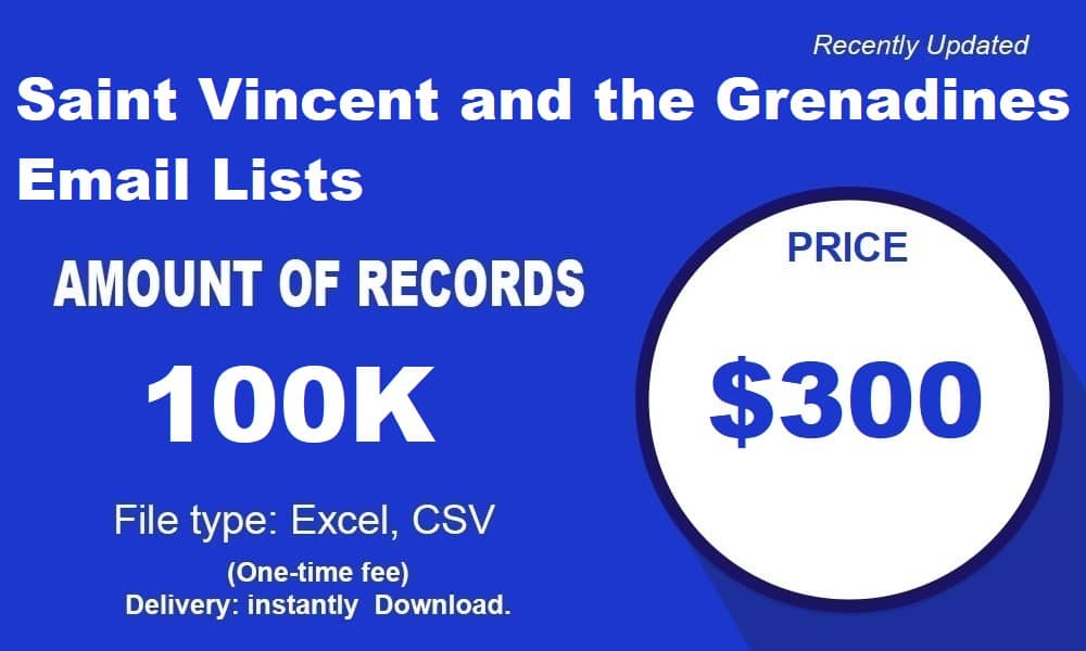 Seznamy e-mailů Svatý Vincent a Grenadiny