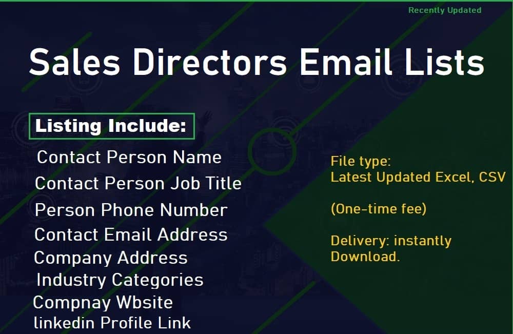 Listas de correo electrónico de directores de ventas