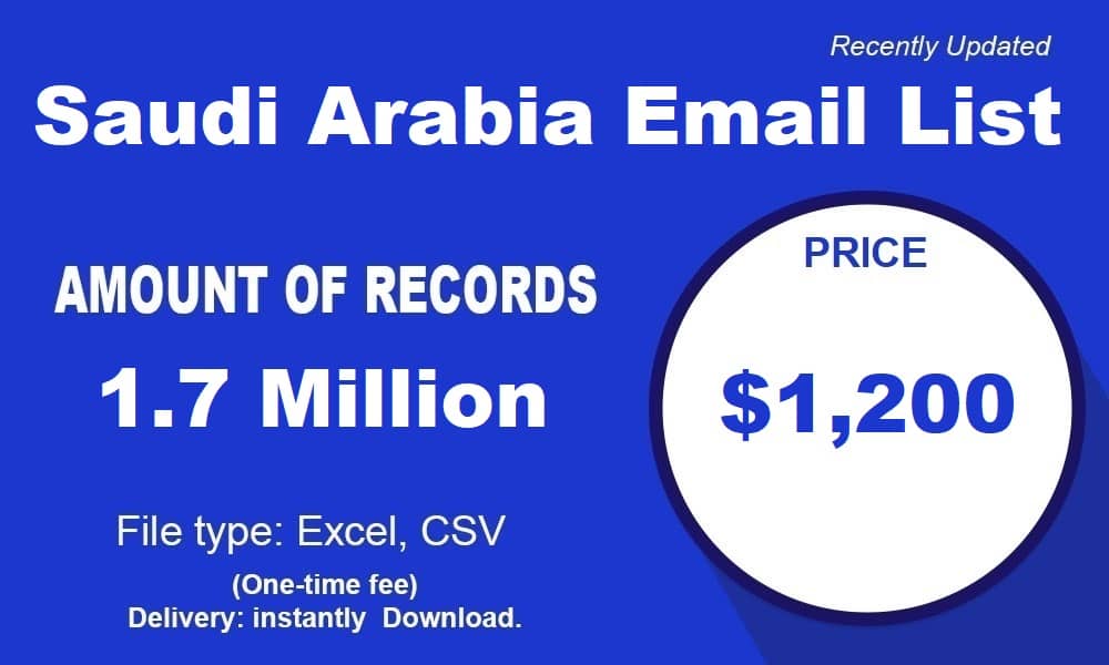 Lista de Email da Arábia Saudita