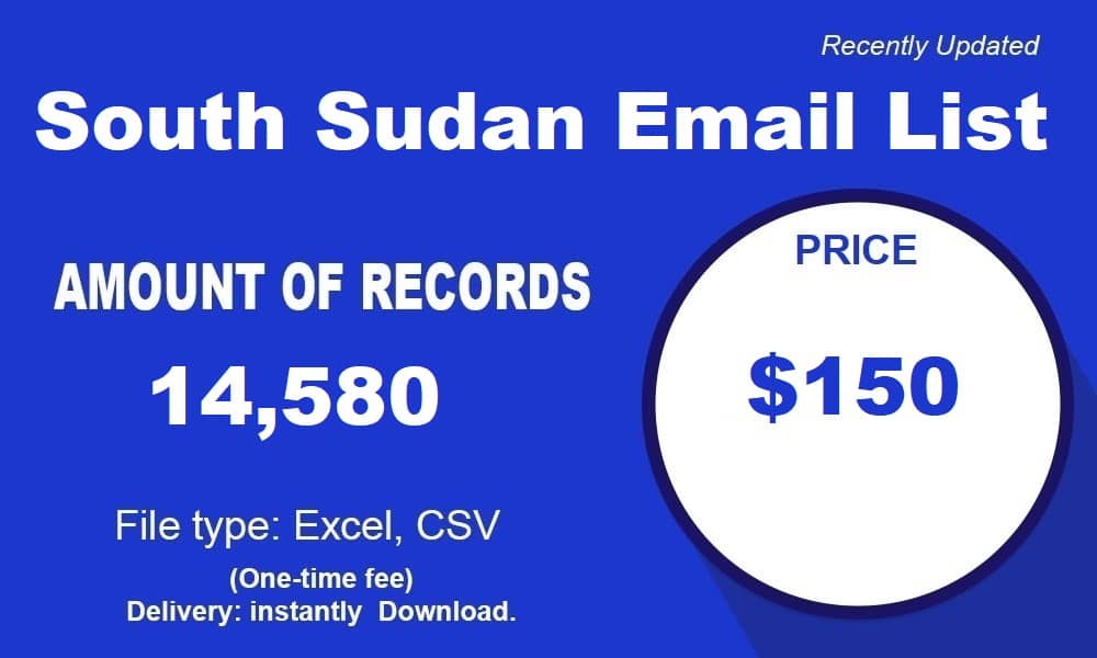 Seznam e-mailů v Jižním Súdánu