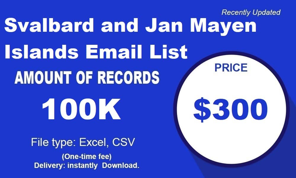 Seznam e-mailů na ostrovy Svalbard a Jan Mayen