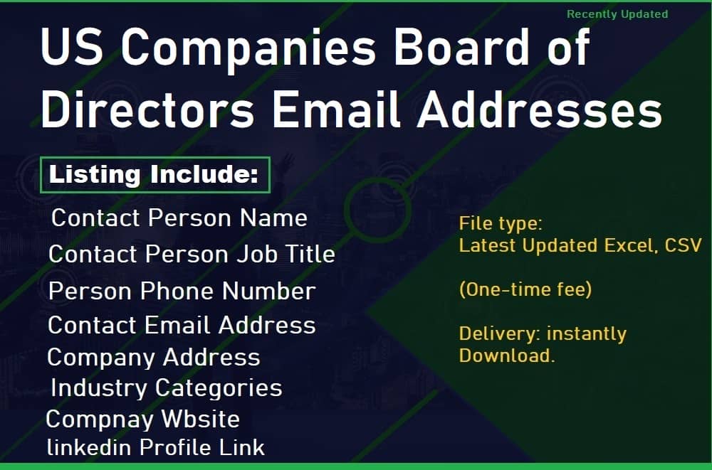E-mailové adresy představenstva amerických společností